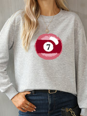 Billiard Graphic Round Neck Sweatshirt