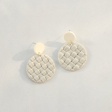 Soft Pottery Round Braided Earrings