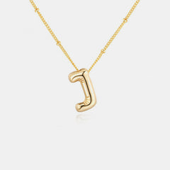 Gold-Plated Bubble Initial Necklace