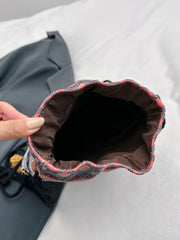 Tassel Geometric Canvas Backpack Bag