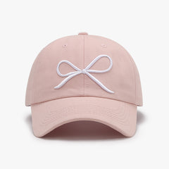 Bow Embroidered Cotton Baseball Cap