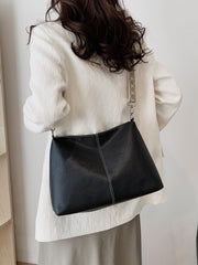 PU Leather Geometric Pattern Strap Shoulder Bag