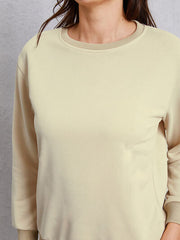 Round Neck Dropped Shoulder Sweatshirt