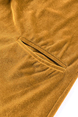 Collared Neck Longline Velvet Cardigan with Pockets